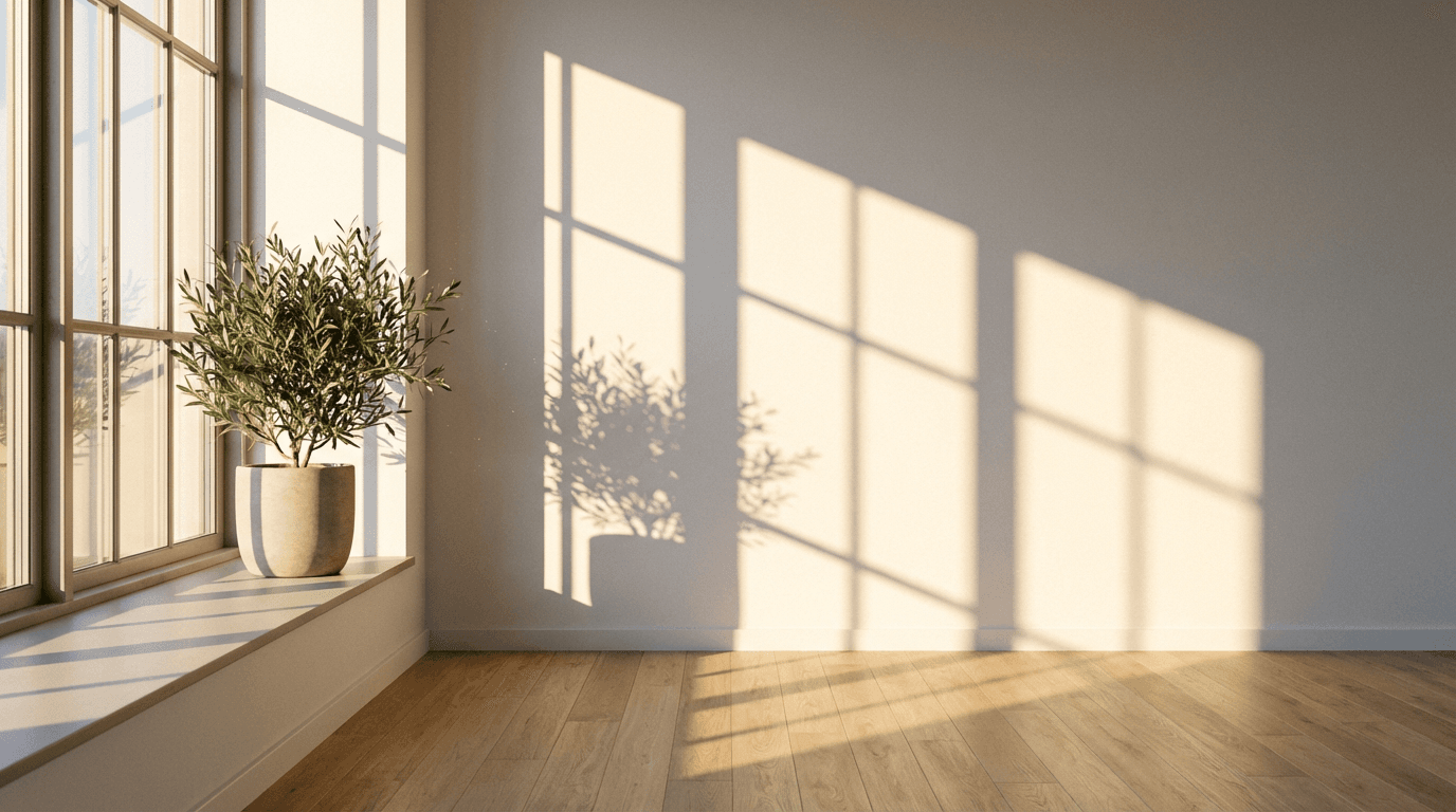 New custom replacement window installed in a Charlotte home's front exterior at golden hour
