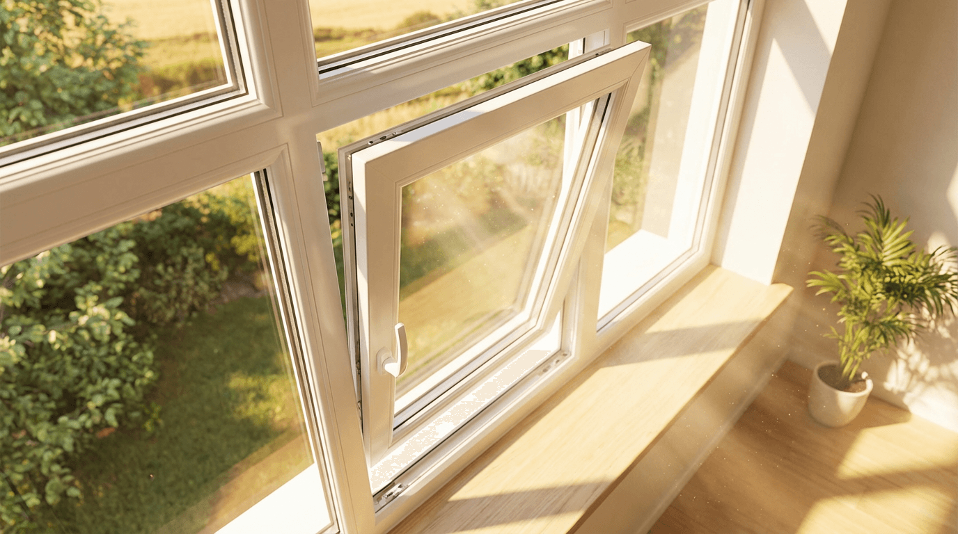 Energy-efficient replacement window installed in a Charlotte home, showing clear glass and natural light.